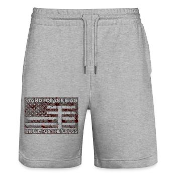 Army War Military Uniform Force Soldier Camouflage - Stanley/Stella Trainer Unisex Organic Jogging Shorts - heather grey - Front - Nik (191cm) & Marisol (170cm)