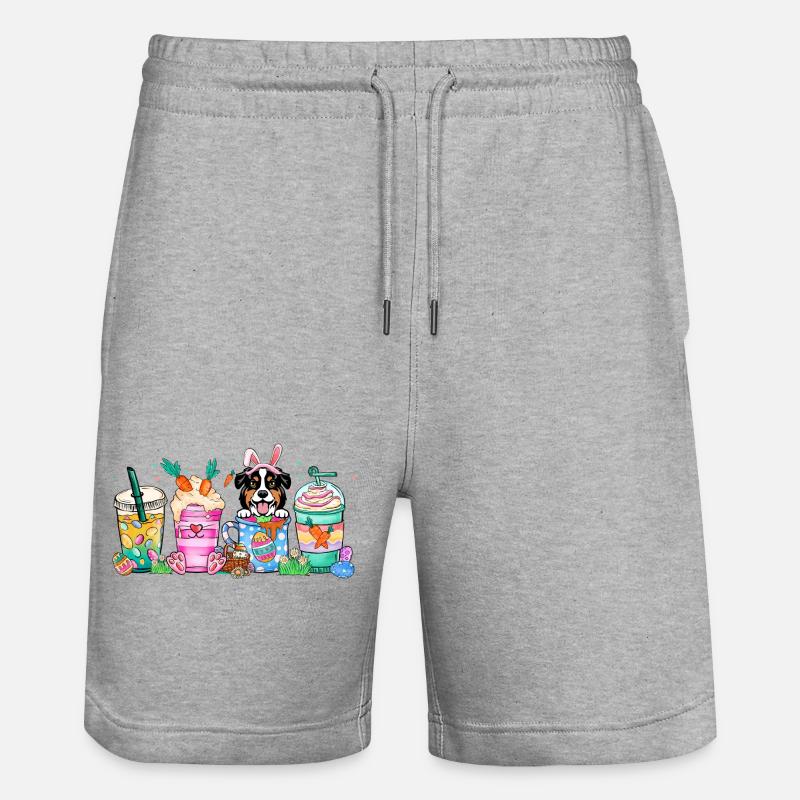 Dog coffee easter australiansheperd 4500x5400Austr - Stanley/Stella Trainer Unisex Organic Jogging Shorts - heather grey