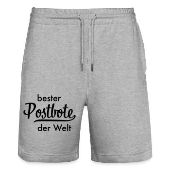 Bester Postbote - Stanley/Stella Unisex Bio Joggingshorts Trainer  - Grau meliert - Vorne - Nik (191cm) & Marisol (170cm)
