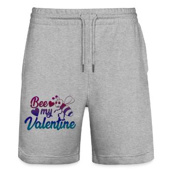 Amour heureux coeur carte Saint-Valentin vecteur Design Art - Short de jogging bio TRAINER Stanley/Stella unisexe - gris chiné - Devant - Nik (191cm) & Marisol (170cm)