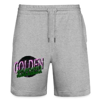 zitat hund pudel bluthund geburtstagsgeschenkidee - Stanley/Stella Unisex Bio Joggingshorts Trainer  - Grau meliert - Vorne - Nik (191cm) & Marisol (170cm)