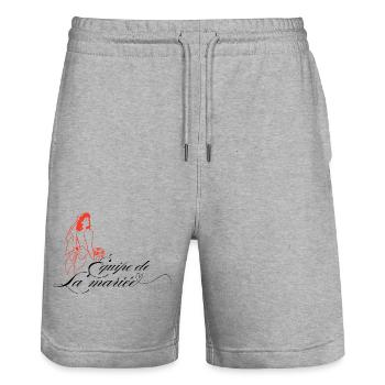 Bride's Team - Passendes Braut T-Shirt - Stanley/Stella Unisex Bio Joggingshorts Trainer  - Grau meliert - Vorne - Nik (191cm) & Marisol (170cm)