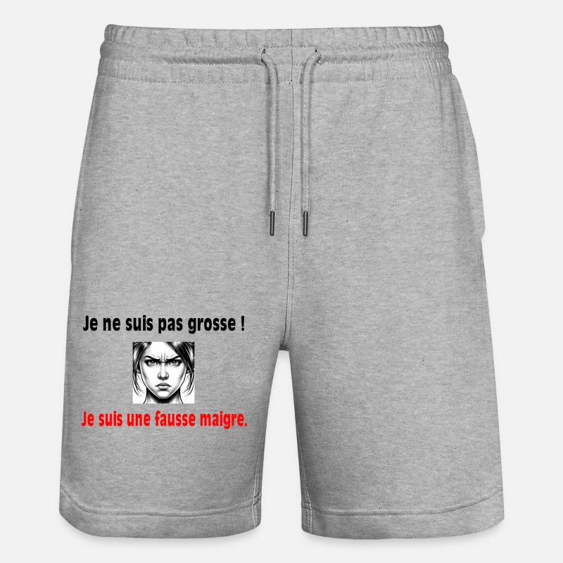 Je ne suis pas grosse ! - Short de jogging bio TRAINER Stanley/Stella unisexe - gris chiné