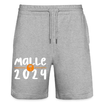 Malle 2024 - Stanley/Stella Unisex Bio Joggingshorts Trainer  - Grau meliert - Vorne - Nik (191cm) & Marisol (170cm)