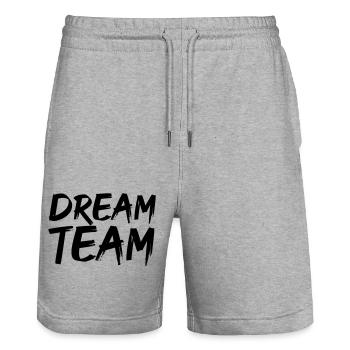 dream team - Stanley/Stella Unisex Bio Joggingshorts Trainer  - Grau meliert - Vorne - Nik (191cm) & Marisol (170cm)