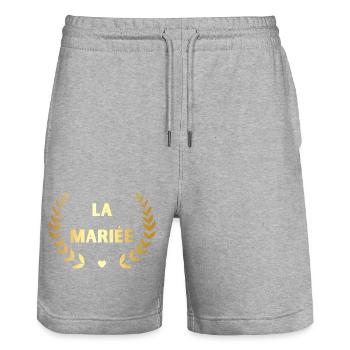 The Golden Bride - Matching Tshirt - Stanley/Stella Trainer Unisex Organic Jogging Shorts - heather grey - Front - Nik (191cm) & Marisol (170cm)