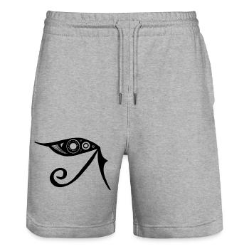 horusauge - Stanley/Stella Unisex Bio Joggingshorts Trainer  - Grau meliert - Vorne - Nik (191cm) & Marisol (170cm)