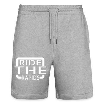 Heart-Pounding Excitement River Adventure - Stanley/Stella Trainer Unisex Organic Jogging Shorts - heather grey - Front - Nik (191cm) & Marisol (170cm)