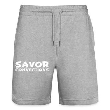 jokes happy joke interpersonal connection - Stanley/Stella Unisex Bio Joggingshorts Trainer  - Grau meliert - Vorne - Nik (191cm) & Marisol (170cm)
