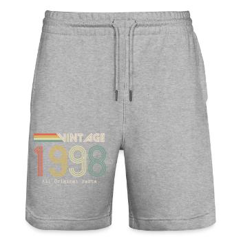 Episch & Legendär Geboren 1998: 26-jähriges Jubiläum - Stanley/Stella Unisex Bio Joggingshorts Trainer  - Grau meliert - Vorne - Nik (191cm) & Marisol (170cm)