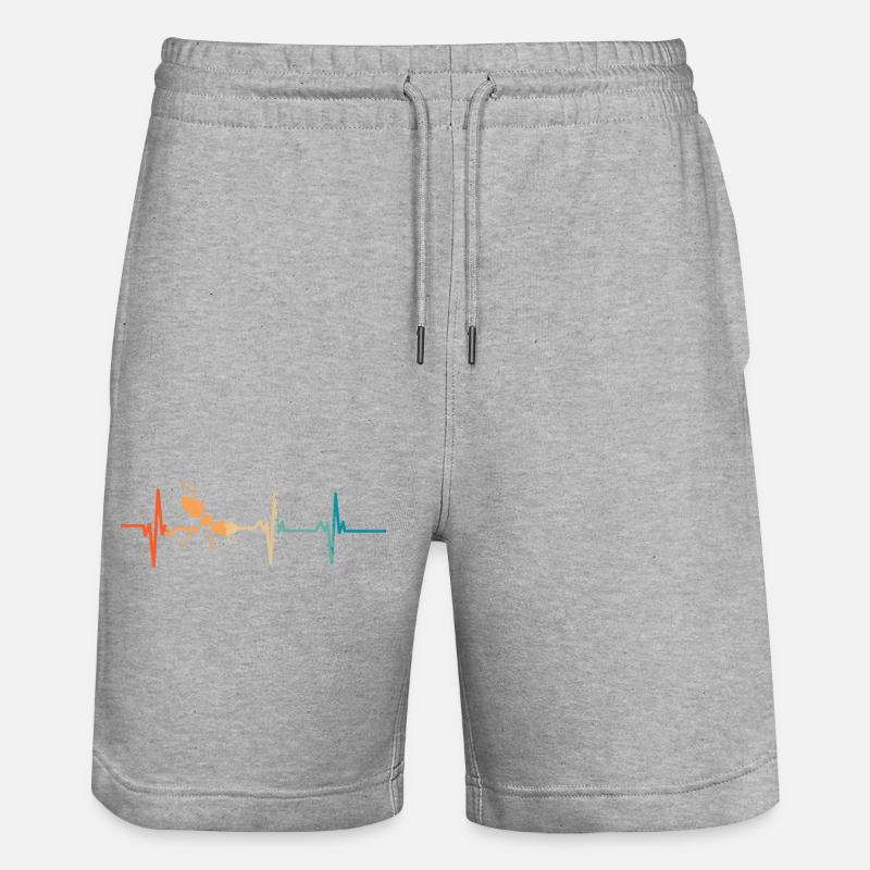 Battement de cœur fourmi - Short de jogging bio TRAINER Stanley/Stella unisexe - gris chiné