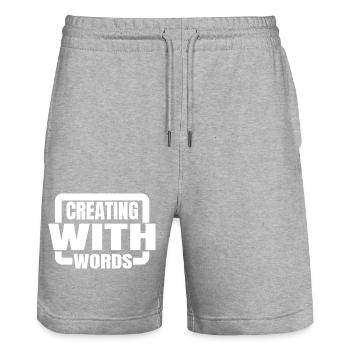 Quote Fostering Creativity Bday Fiction Writing - Stanley/Stella Trainer Unisex Organic Jogging Shorts - heather grey - Front - Nik (191cm) & Marisol (170cm)