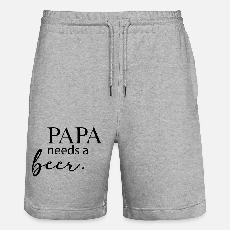 papa - Stanley/Stella Unisex Bio Joggingshorts Trainer  - Grau meliert