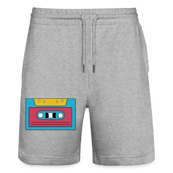 Kassette - Stanley/Stella Unisex Bio Joggingshorts Trainer  - Grau meliert - Vorne - Nik (191cm) & Marisol (170cm)