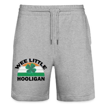St Patricks Day Wee Little Hooligan Drôle - Short de jogging bio TRAINER Stanley/Stella unisexe - gris chiné - Devant - Nik (191cm) & Marisol (170cm)