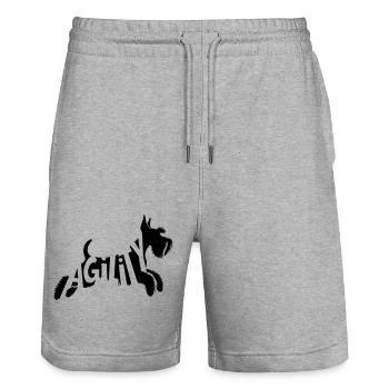 Agilité Schnauzer SVG Vecteur Couleur Sélectionnable - Short de jogging bio TRAINER Stanley/Stella unisexe - gris chiné - Devant - Nik (191cm) & Marisol (170cm)