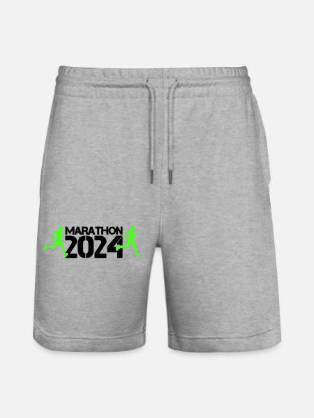 Marathon 2024 - Stanley/Stella Trainer Unisex Organic Jogging Shorts - heather grey