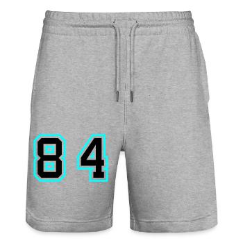 84 Zahl Symbol - Stanley/Stella Unisex Bio Joggingshorts Trainer  - Grau meliert - Vorne - Nik (191cm) & Marisol (170cm)