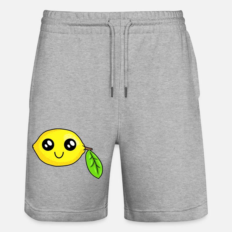 Lemon Lemon Fruit Fruit - Stanley/Stella Trainer Unisex Organic Jogging Shorts - heather grey