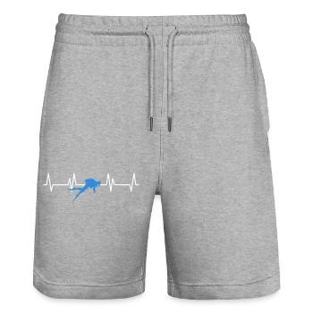 Taucher Herzschlag Ekg Tauchen - Stanley/Stella Unisex Bio Joggingshorts Trainer  - Grau meliert - Vorne - Nik (191cm) & Marisol (170cm)