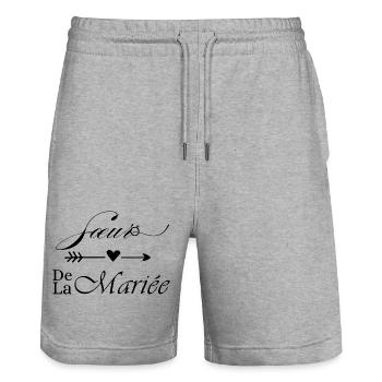 Schwester der Braut - Stanley/Stella Unisex Bio Joggingshorts Trainer  - Grau meliert - Vorne - Nik (191cm) & Marisol (170cm)