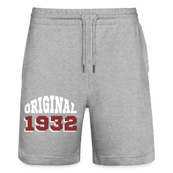 Original 1932 - Stanley/Stella Unisex Bio Joggingshorts Trainer  - Grau meliert - Vorne - Nik (191cm) & Marisol (170cm)