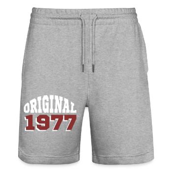 Original 1977 - Stanley/Stella Unisex Bio Joggingshorts Trainer  - Grau meliert - Vorne - Nik (191cm) & Marisol (170cm)