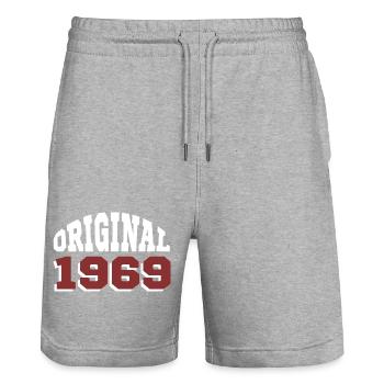 Original 1969 - Short de jogging bio TRAINER Stanley/Stella unisexe - gris chiné - Devant - Nik (191cm) & Marisol (170cm)