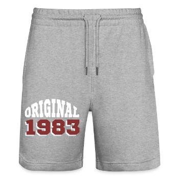 Original 1983 - Stanley/Stella Unisex Bio Joggingshorts Trainer  - Grau meliert - Vorne - Nik (191cm) & Marisol (170cm)