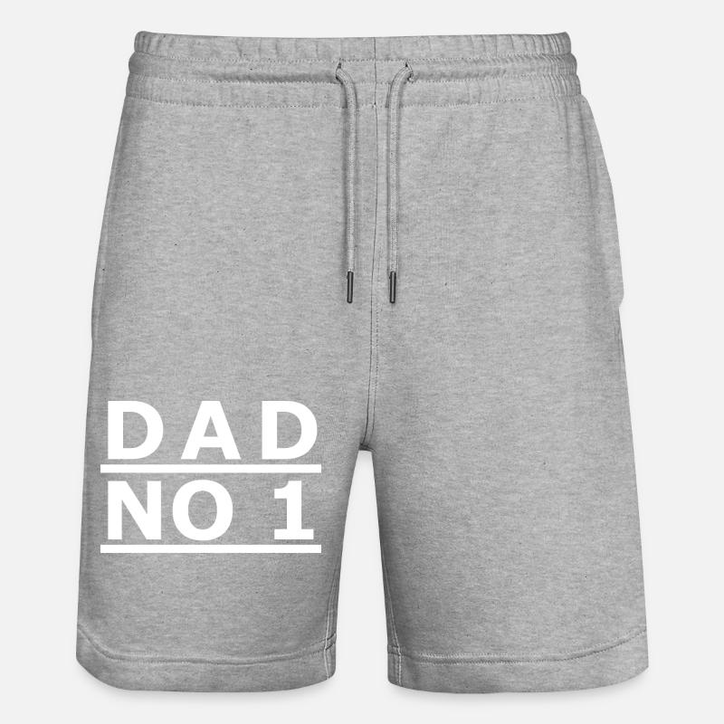 DAD NO 1 - Stanley/Stella Unisex Bio Joggingshorts Trainer  - Grau meliert