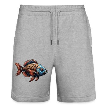 Fisch / Tier / Aquarium / Wasser / Teich / See - Stanley/Stella Unisex Bio Joggingshorts Trainer  - Grau meliert - Vorne - Nik (191cm) & Marisol (170cm)