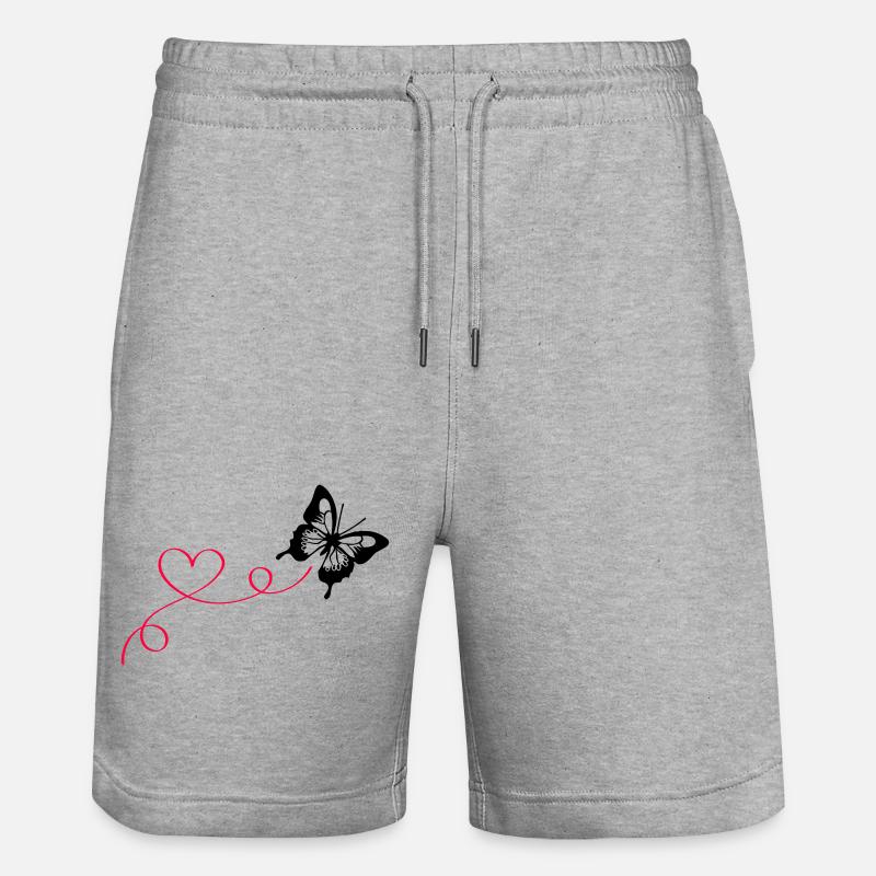 Amour papillon - Short de jogging bio TRAINER Stanley/Stella unisexe - gris chiné