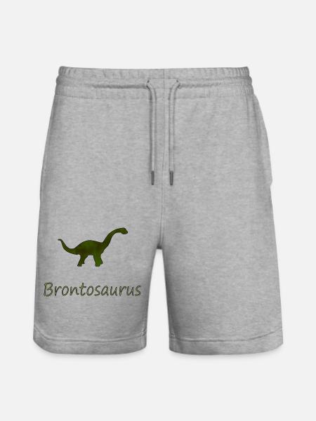 Brontosaurus Dino - Stanley/Stella Trainer Unisex Organic Jogging Shorts - heather grey