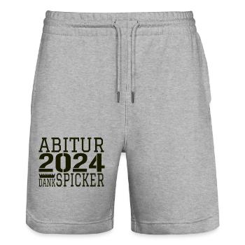 Abitur Abi - Stanley/Stella Trainer Unisex Organic Jogging Shorts - heather grey - Front - Nik (191cm) & Marisol (170cm)