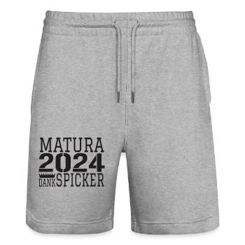 Matura Abi - Stanley/Stella Unisex Bio Joggingshorts Trainer  - Grau meliert - Vorne - Nik (191cm) & Marisol (170cm)