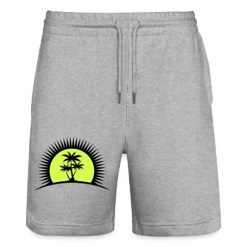 palme - Stanley/Stella Unisex Bio Joggingshorts Trainer  - Grau meliert - Vorne - Nik (191cm) & Marisol (170cm)