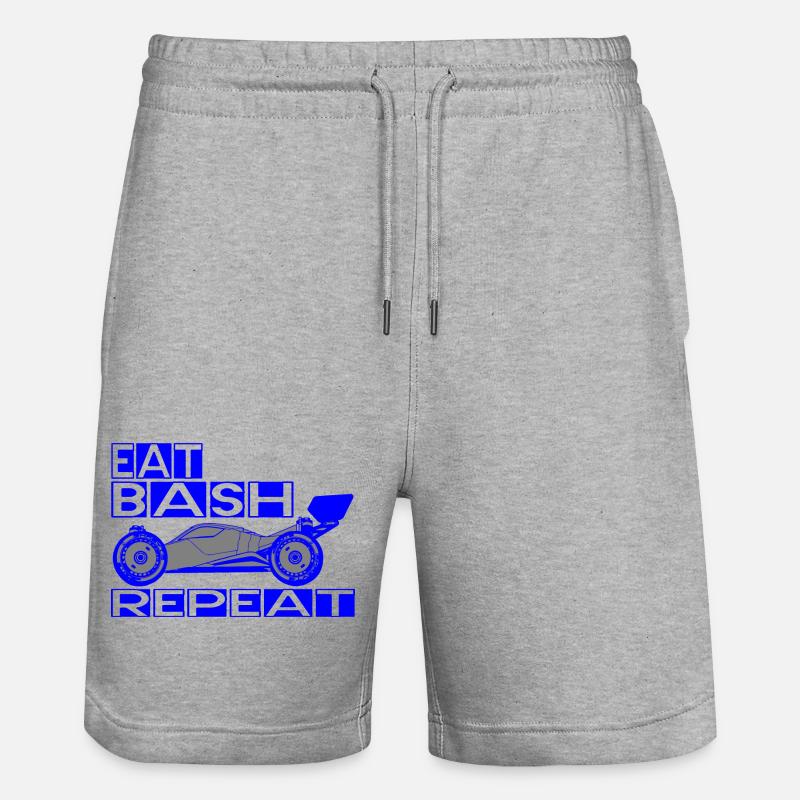 eat bash repeat blue - Stanley/Stella Unisex Bio Joggingshorts Trainer  - Grau meliert