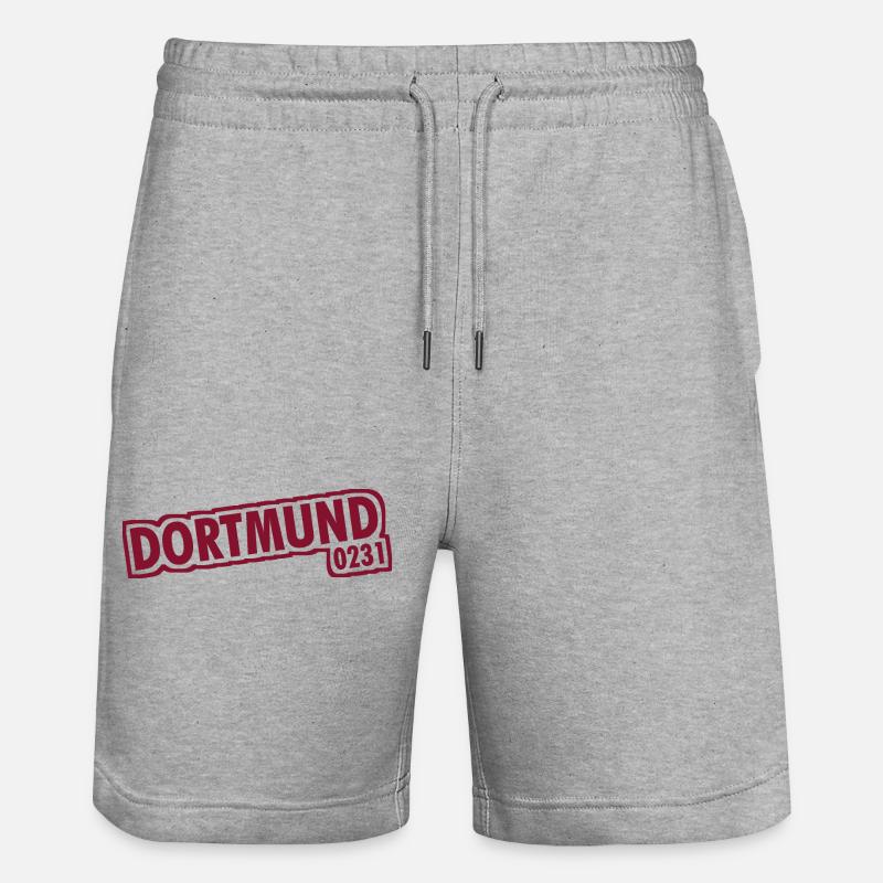Dortmund - 0231 - Area Code - Stanley/Stella Trainer Unisex Organic Jogging Shorts - heather grey