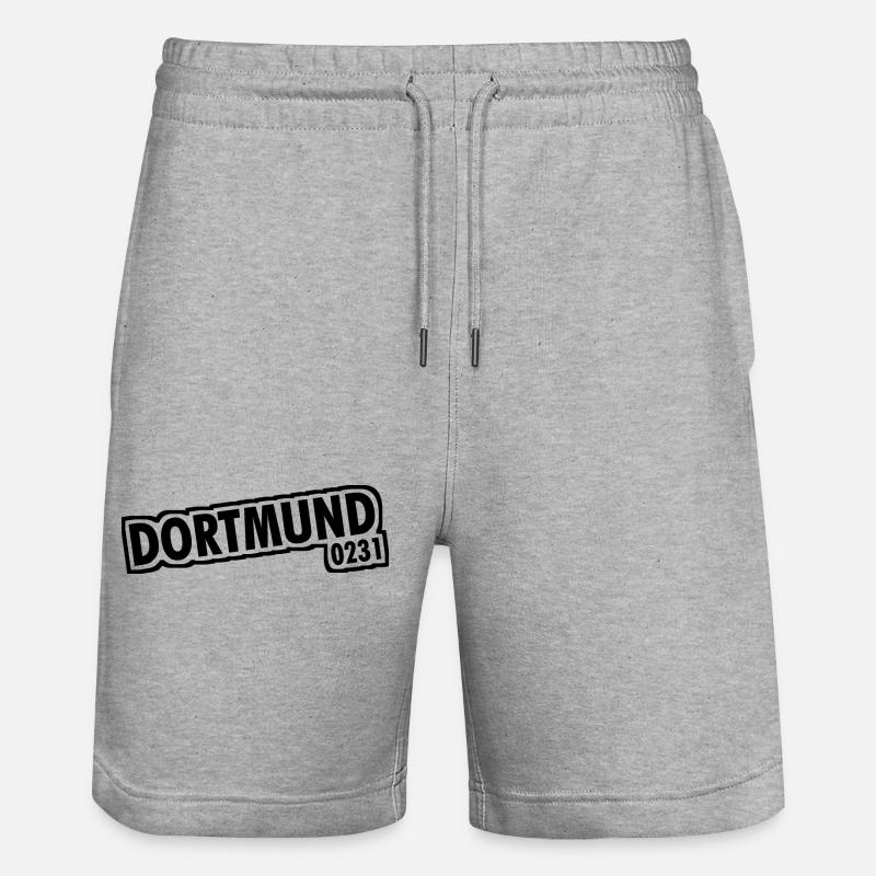 Dortmund - 0231 - Area Code - Stanley/Stella Trainer Unisex Organic Jogging Shorts - heather grey
