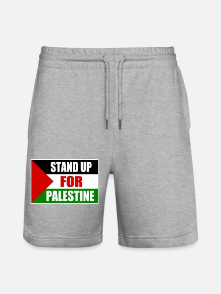 stand up for palestine - Stanley/Stella Trainer Unisex Organic Jogging Shorts - heather grey