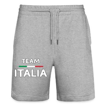 TEAM ITALIA - Short de jogging bio TRAINER Stanley/Stella unisexe - gris chiné - Devant - Nik (191cm) & Marisol (170cm)