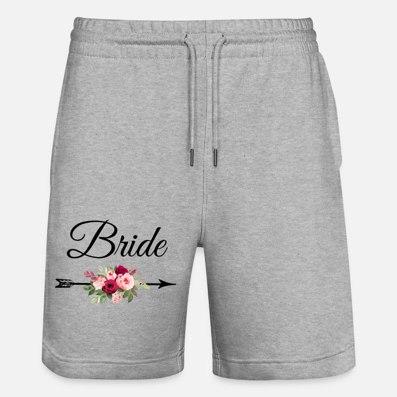 Bride bouquet de fleurs flèche - Short de jogging bio TRAINER Stanley/Stella unisexe - gris chiné