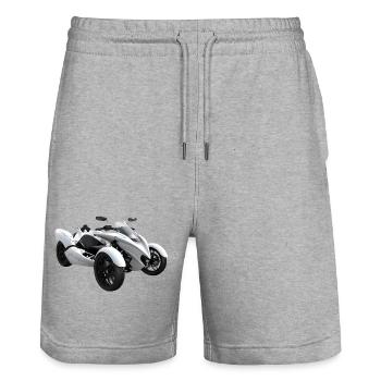Tricycle blanc froid - Short de jogging bio TRAINER Stanley/Stella unisexe - gris chiné - Devant - Nik (191cm) & Marisol (170cm)