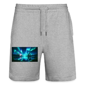 group1 8 - Stanley/Stella Unisex Bio Joggingshorts Trainer  - Grau meliert - Vorne - Nik (191cm) & Marisol (170cm)