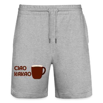 Ciao Kakao - Stanley/Stella Unisex Bio Joggingshorts Trainer  - Grau meliert - Vorne - Nik (191cm) & Marisol (170cm)