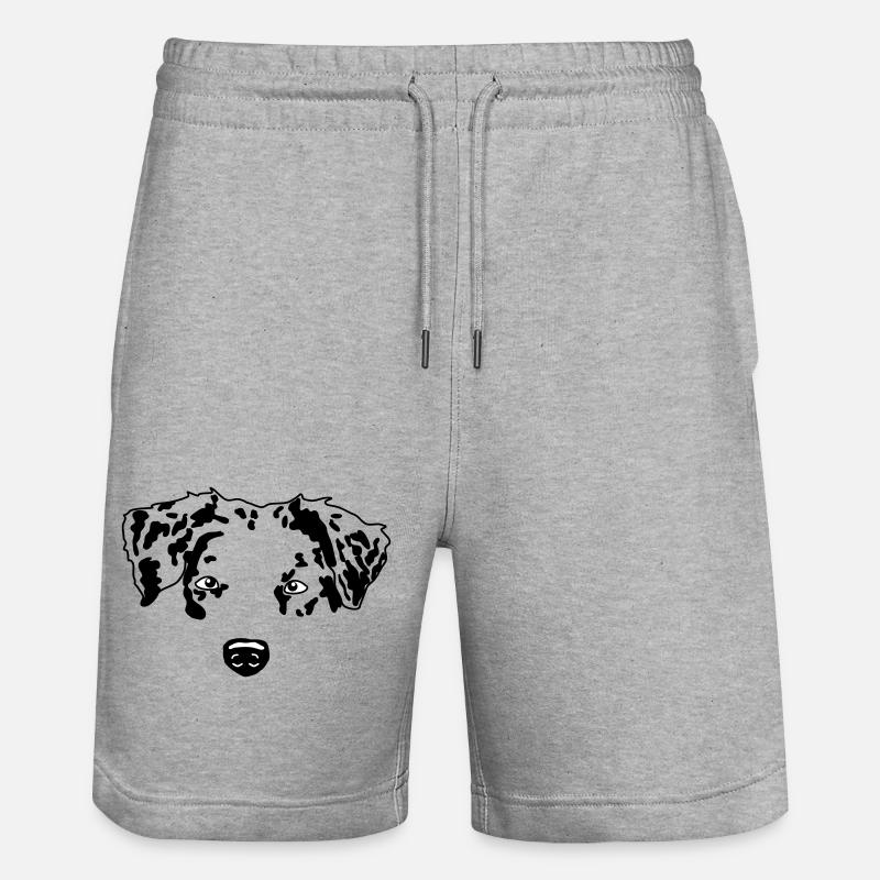 Berger australien minimal chien Aussie - Short de jogging bio TRAINER Stanley/Stella unisexe - gris chiné