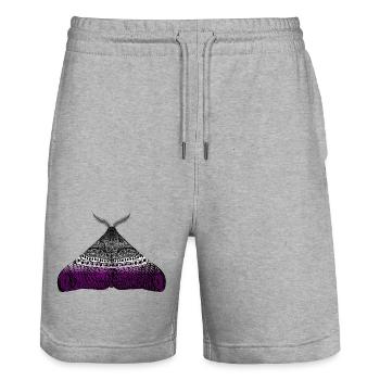 Asexual pride Motte - Stanley/Stella Unisex Bio Joggingshorts Trainer  - Grau meliert - Vorne - Nik (191cm) & Marisol (170cm)