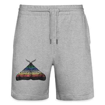 Disability pride moth - Stanley/Stella Trainer Unisex Organic Jogging Shorts - heather grey - Front - Nik (191cm) & Marisol (170cm)