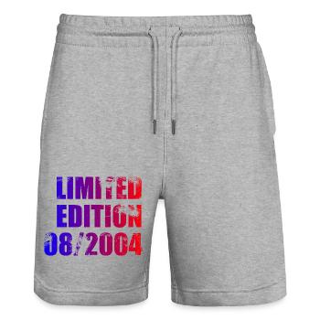 20th Anniversary Limited Edition 08/2004 - Stanley/Stella Trainer Unisex Organic Jogging Shorts - heather grey - Front - Nik (191cm) & Marisol (170cm)