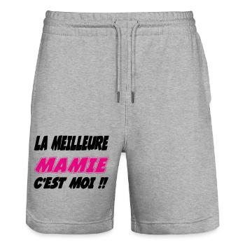 The best granny is me - Stanley/Stella Trainer Unisex Organic Jogging Shorts - heather grey - Front - Nik (191cm) & Marisol (170cm)